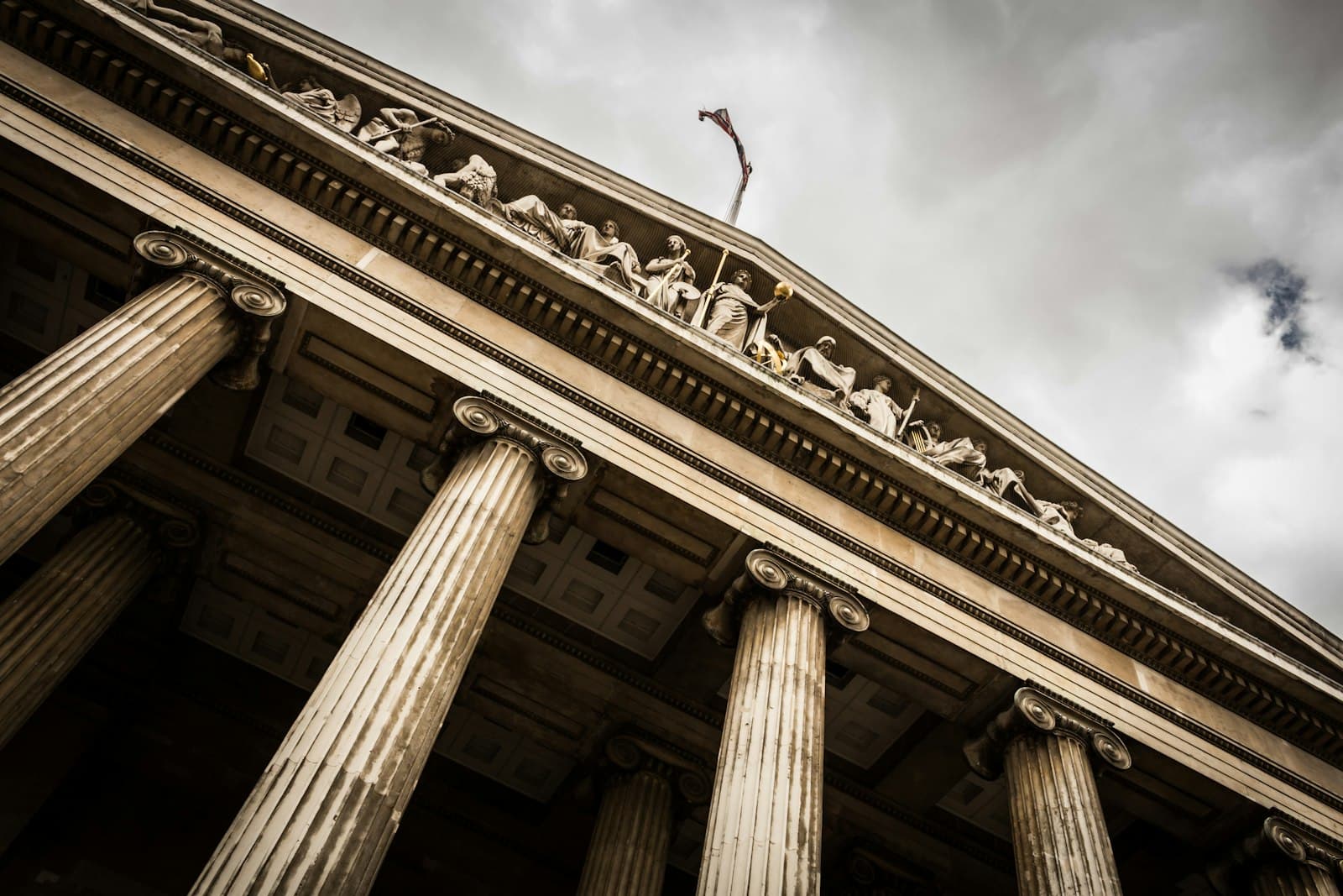 Stone columns of a classical court building